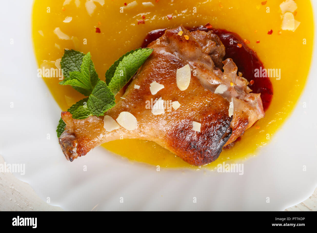 Baked Duck leg Stock Photo - Alamy