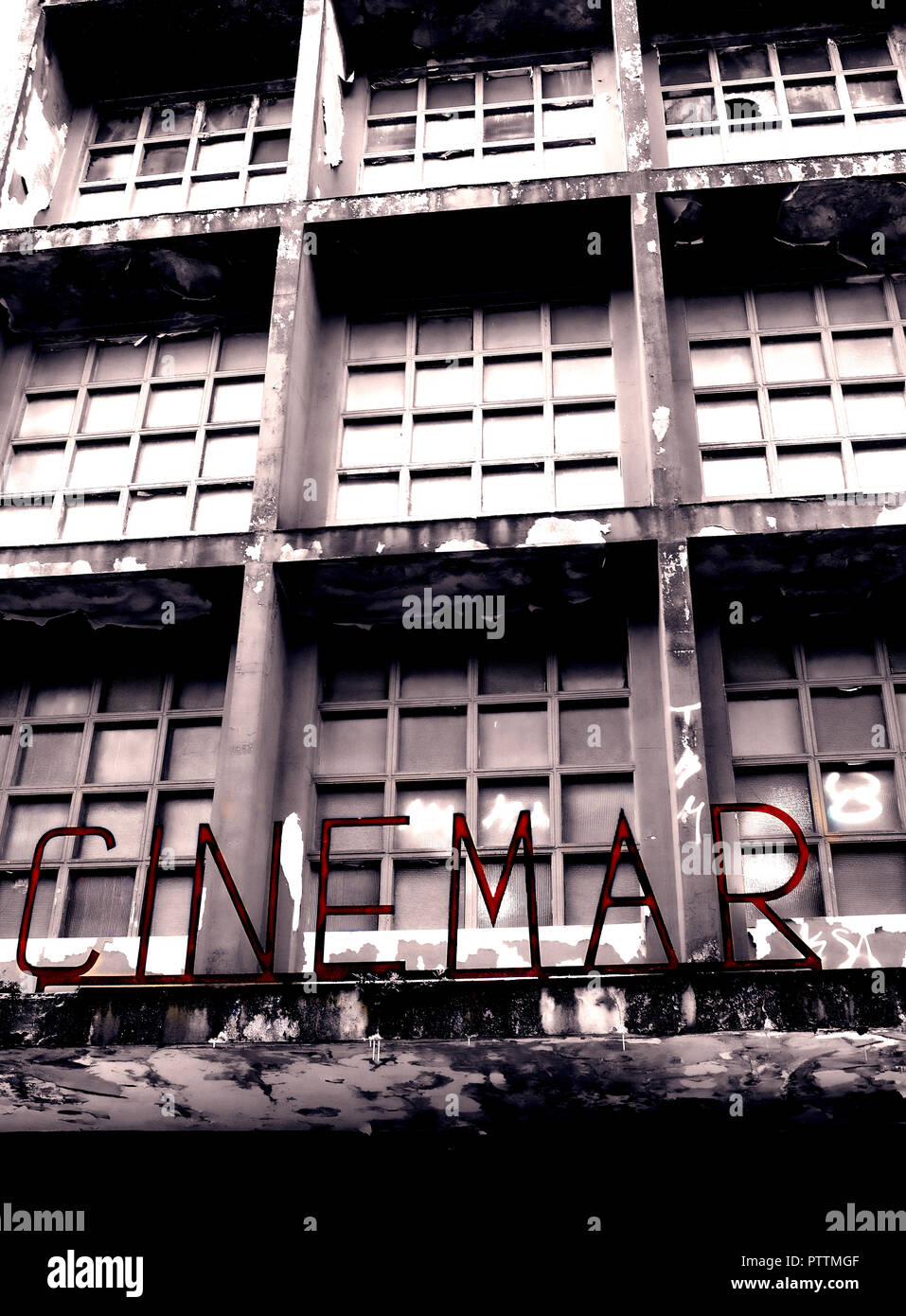Derelict Cinema, Llanes, Asturias, Spain Stock Photo