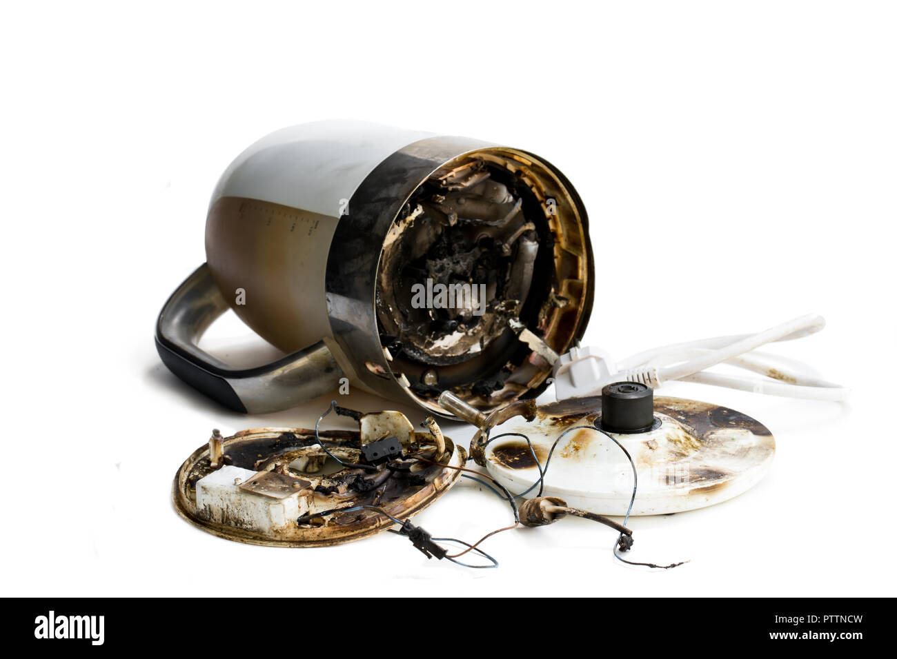 Faulty automatic electric kettle caught fire Stock Photo Alamy