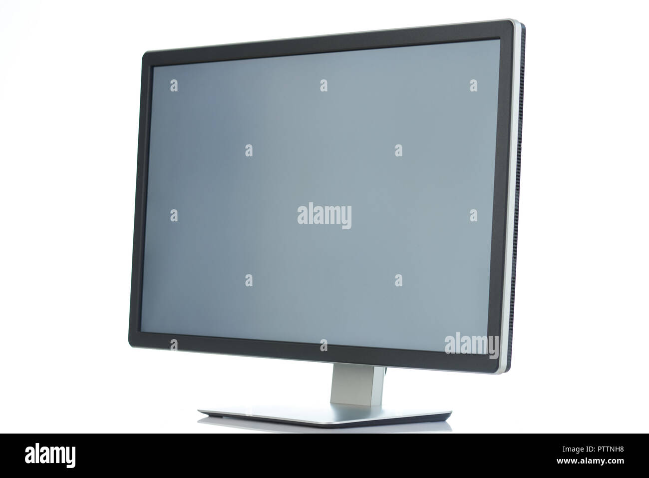 Angle view on pc monitor isolated on white background Stock Photo - Alamy