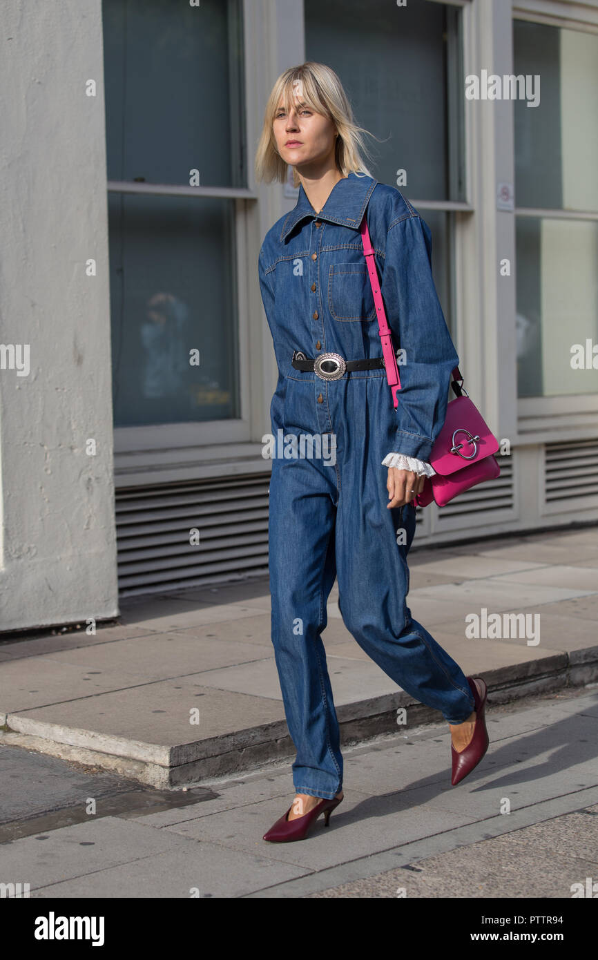 Denim jumpsuit hi-res stock photography and images - Alamy