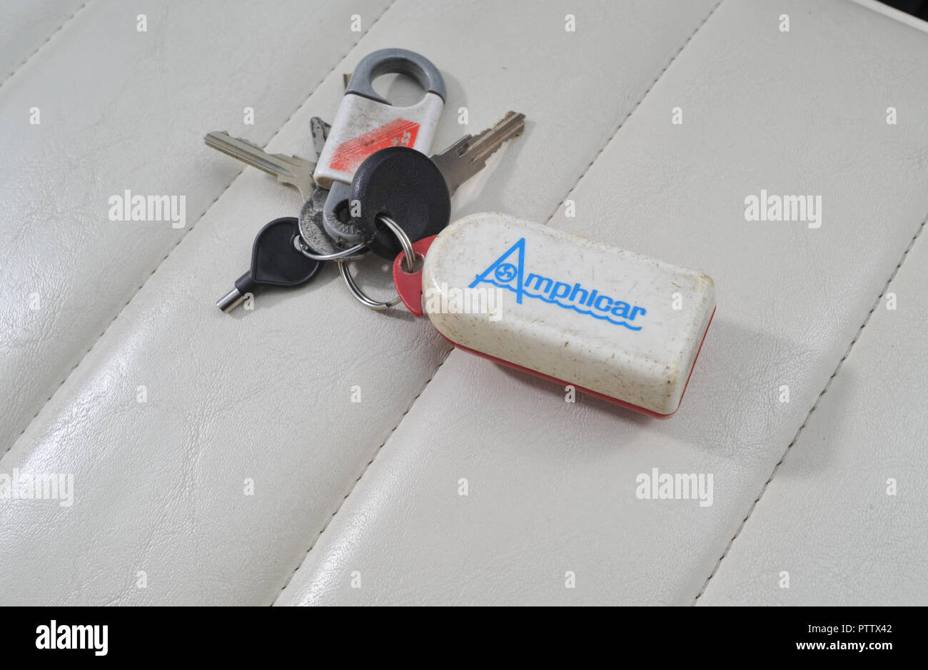 Floating keys to an Amphicar - 1960s British amphibious car on land and water Stock Photo