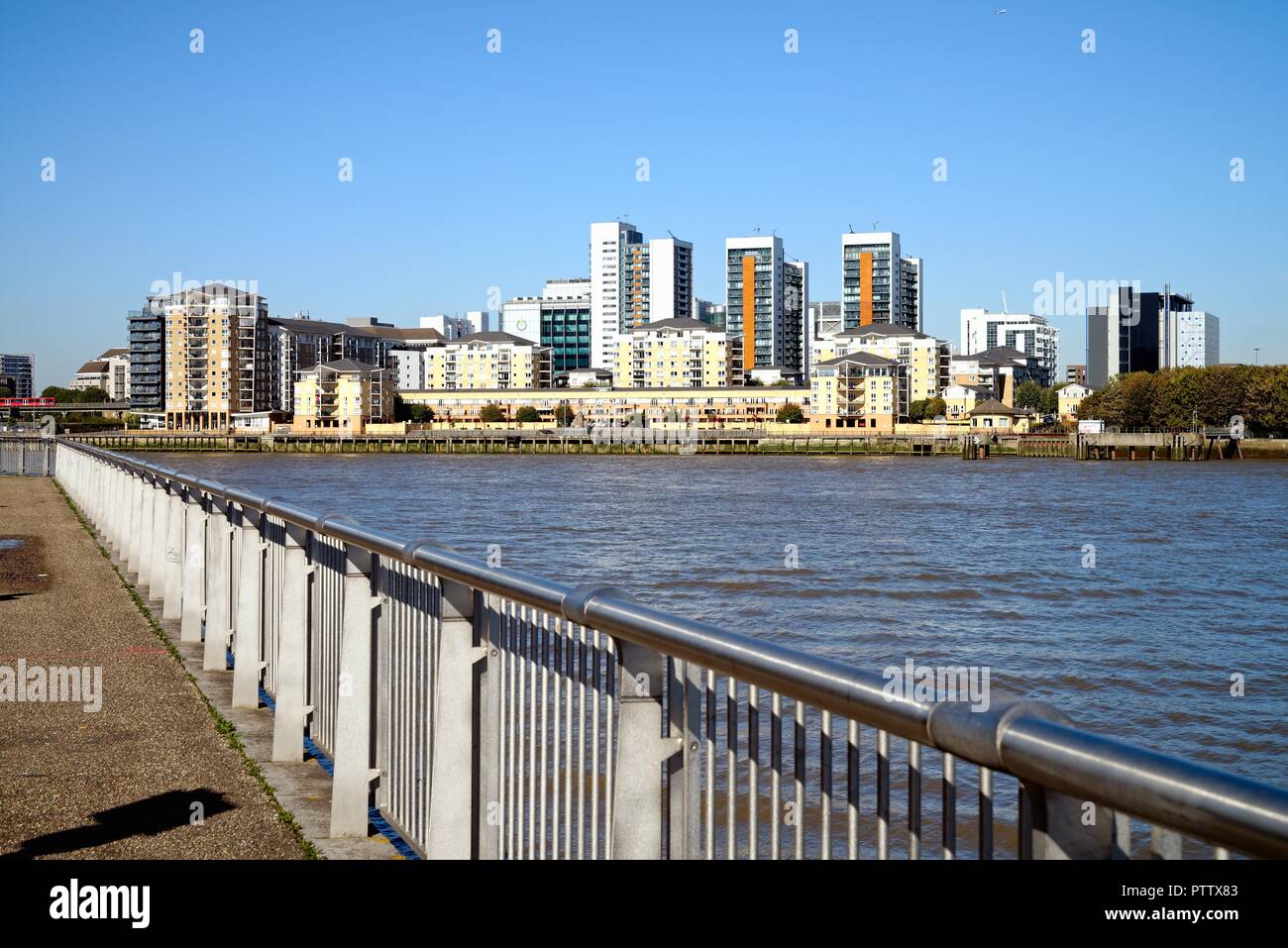 Modern riverside apartments at Virginia Quay, Canning Town London