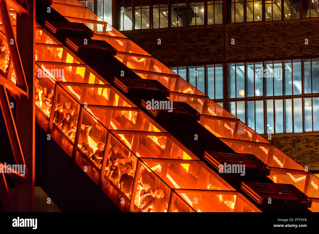 Zollverein Coal Mine World Heritage Site, Essen, escalator to the