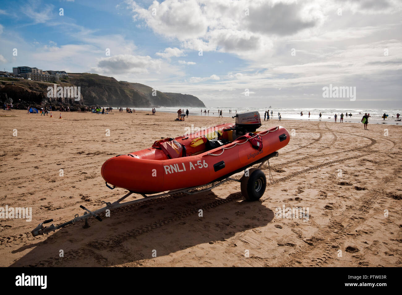 Perranporth Beach in Cornwall, England, UK Stock Photo