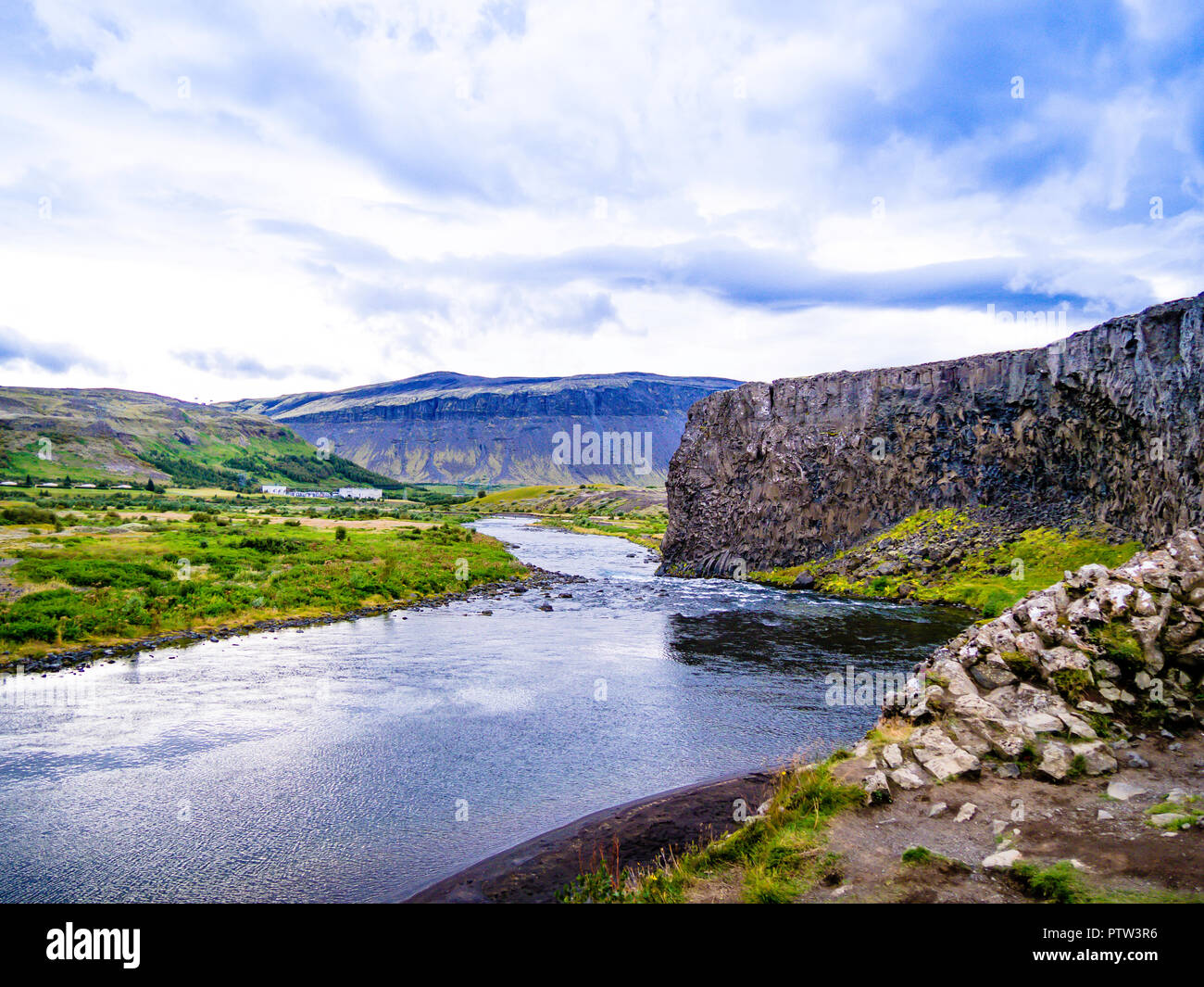 Scenic landscape along the Ring Road in Iceland Stock Photo