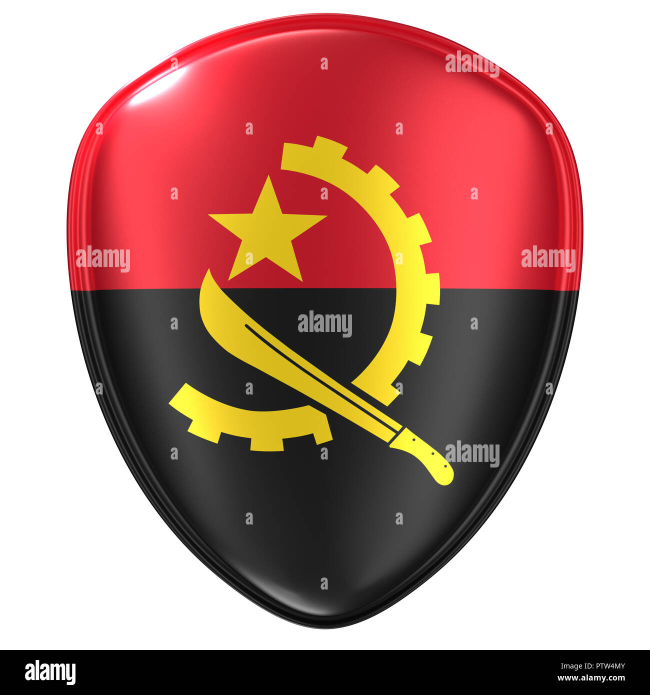 3d rendering of an Angola flag icon on white background Stock Photo - Alamy