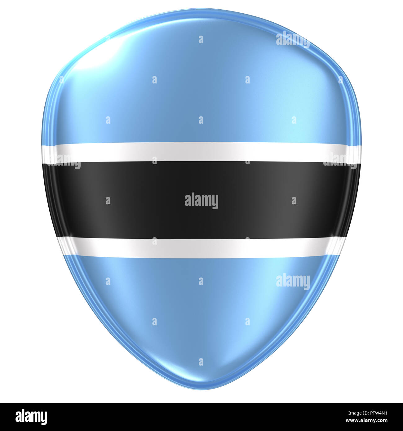3d rendering of a Botswana flag icon on white background Stock Photo ...