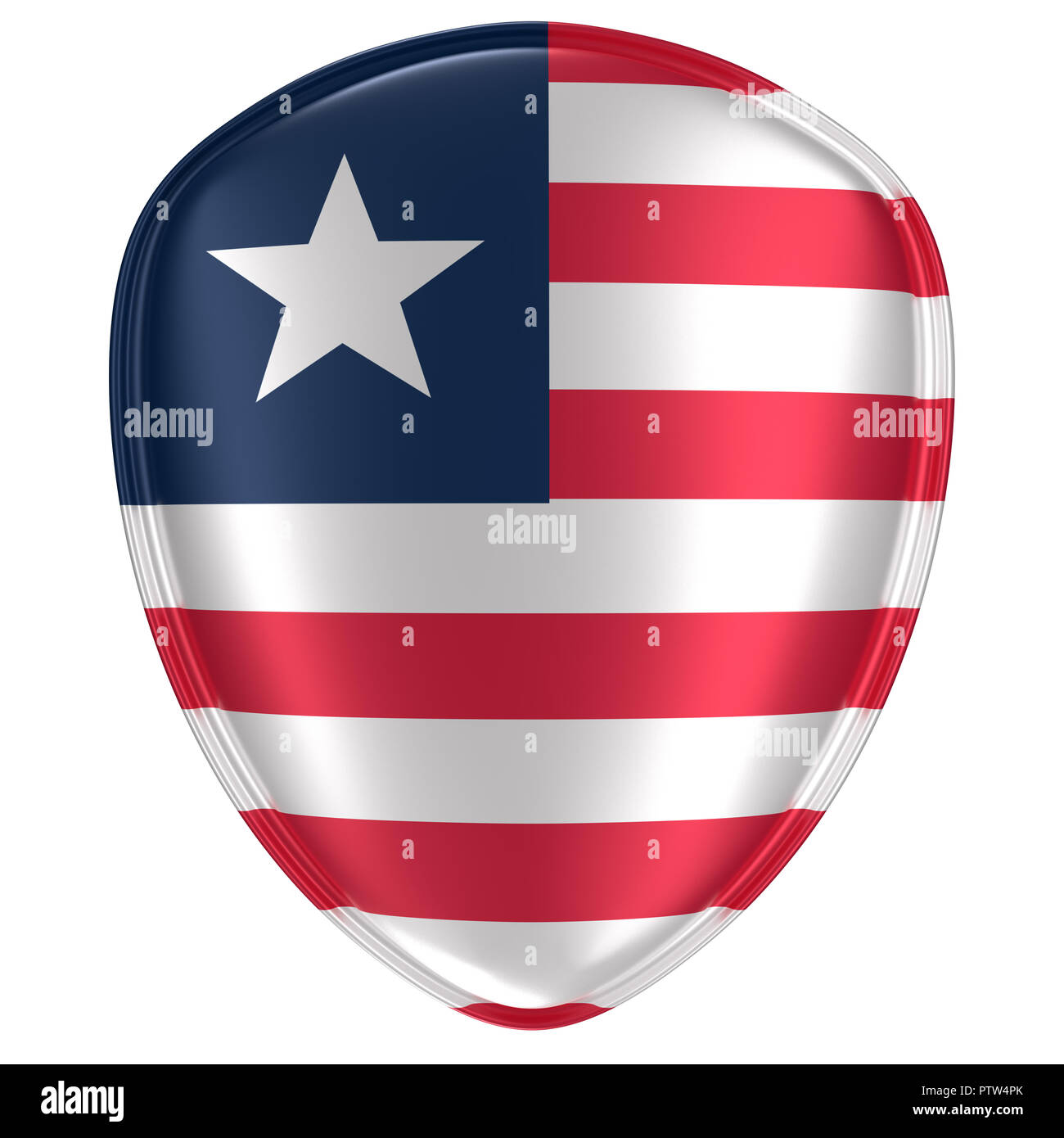 3d rendering of a Liberia flag icon on white background Stock Photo - Alamy