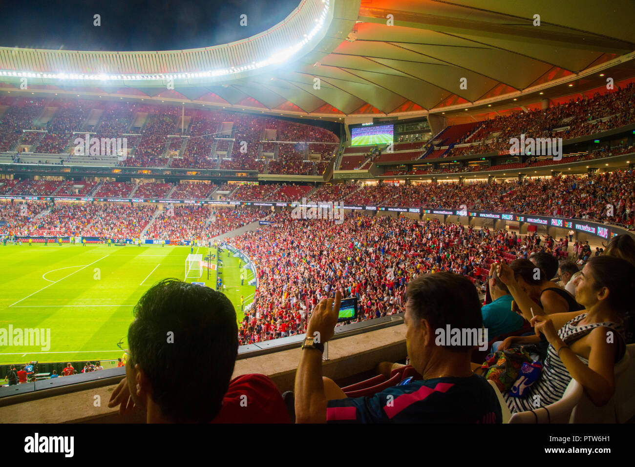 Wanda Metropolitano stadium during a football match. Madrid, Spain ...