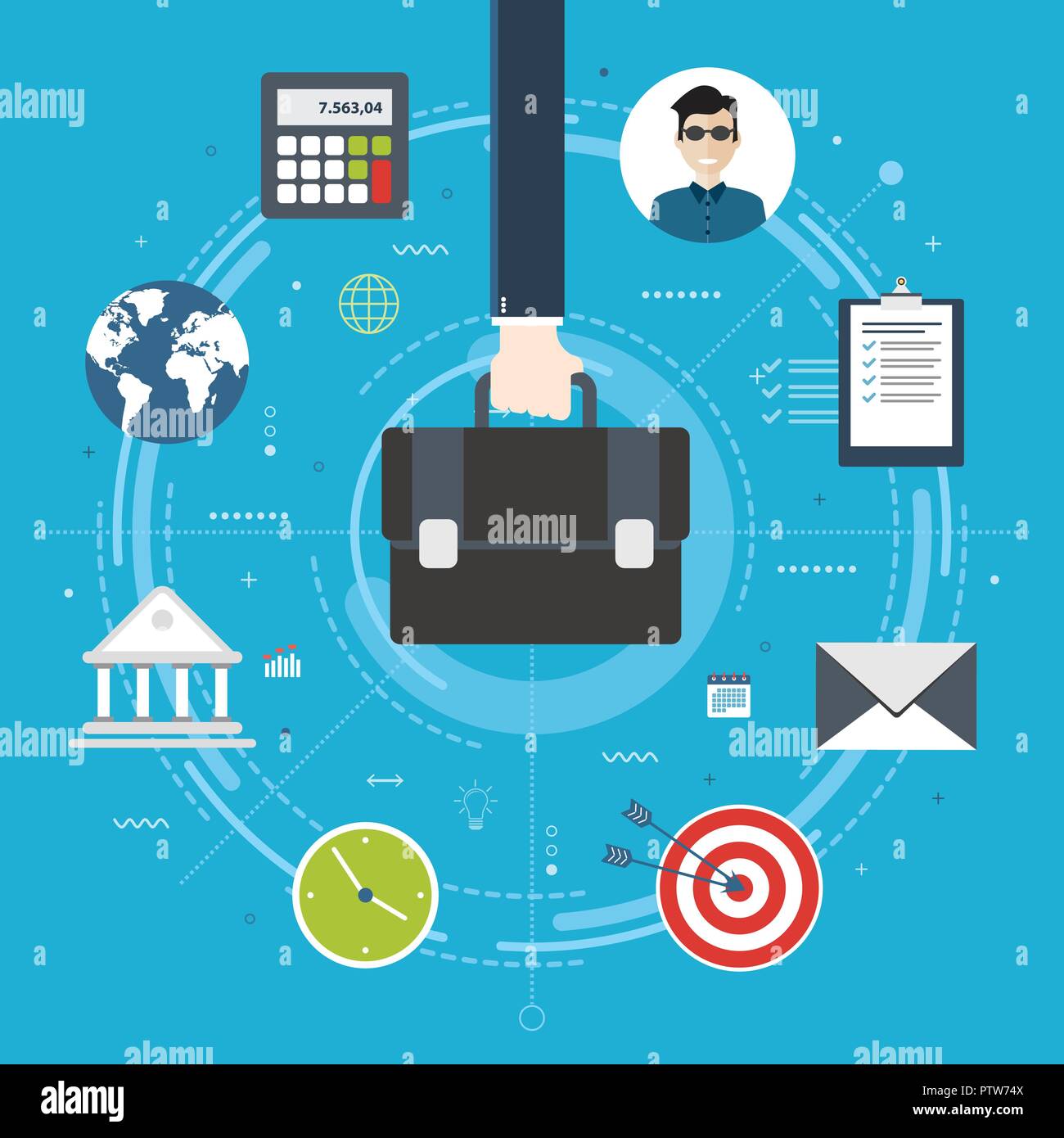 Cooperation strategy,business vision and leadership. Businessman hand