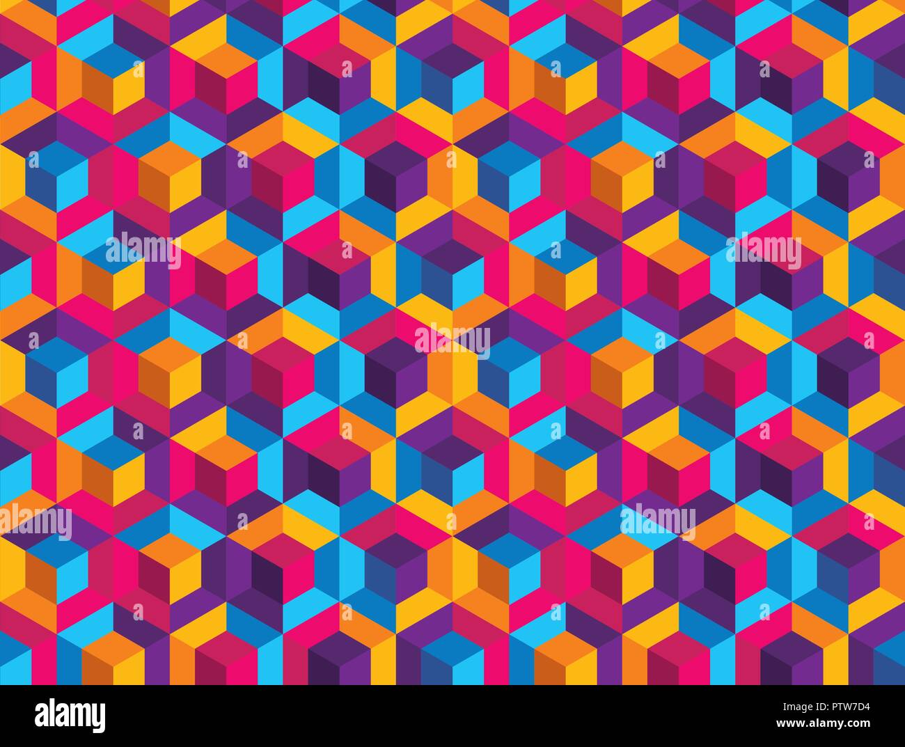 Colorful abstract background, creative vector illustration, cube shapes and hexagon. Stock Vector
