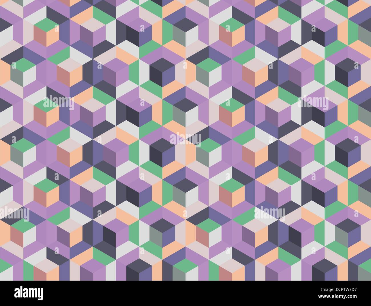 Colorful abstract background, creative vector illustration, cube shapes and hexagon. Stock Vector