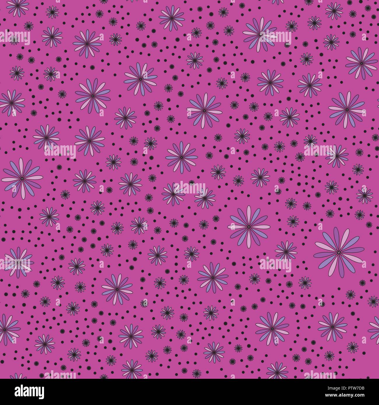 Floral vector seamless pattern on the pink background Stock Vector