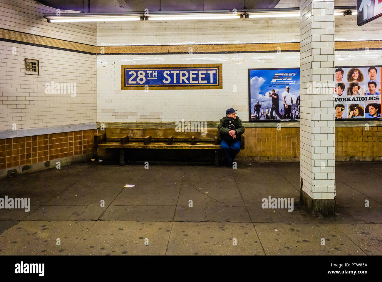 28th Street (BMT Broadway Line) Subway Station Manhattan   New York, New York, USA Stock Photo