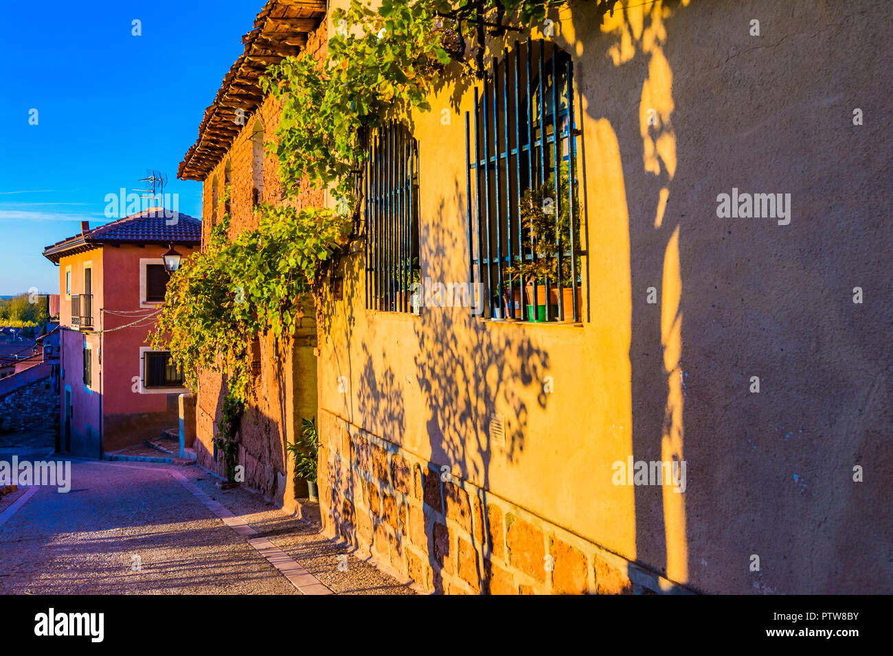 Historical center street. Ayllon, Segovia, Castilla y leon, Spain, Europe. Stock Photo