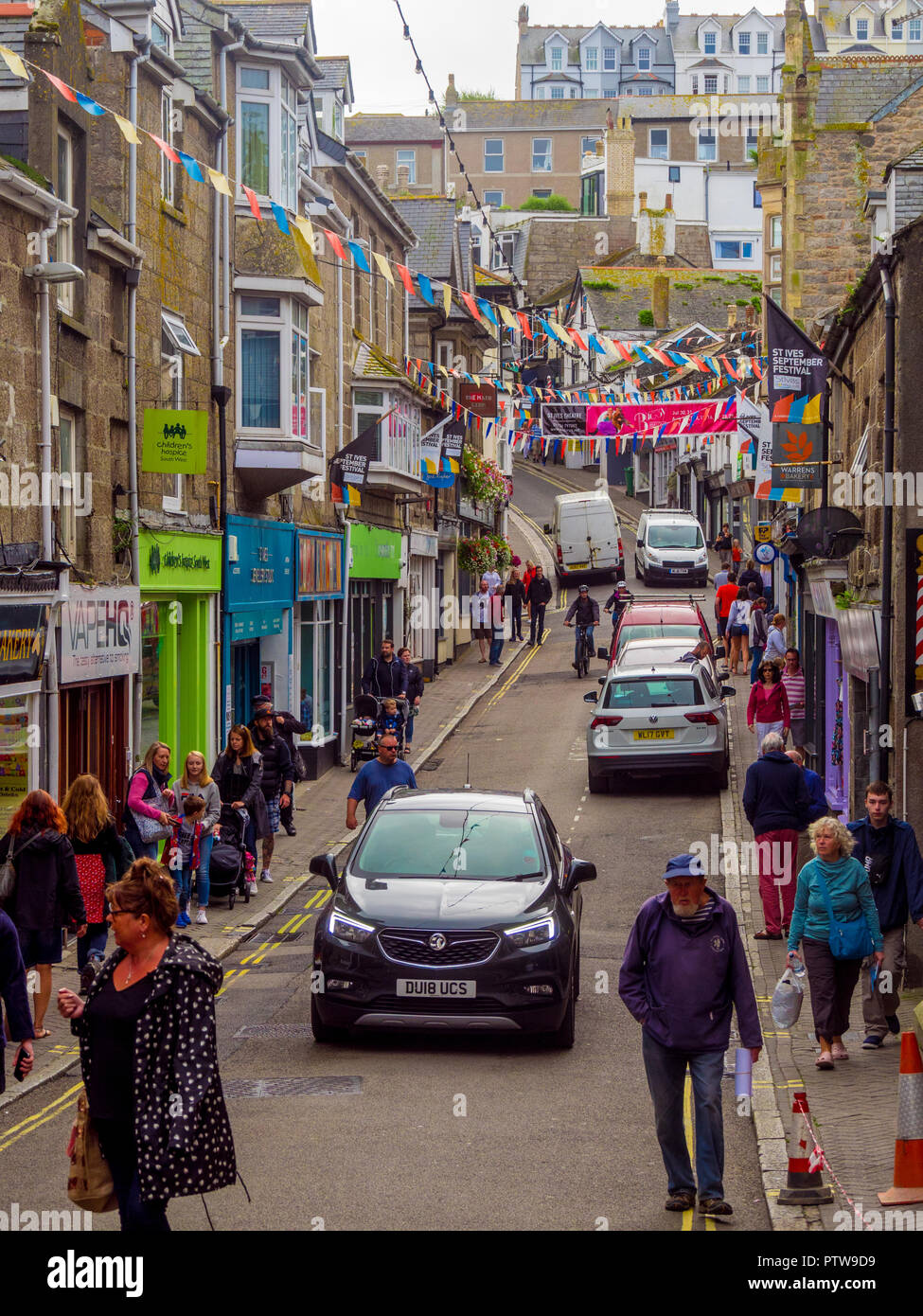 Street view in St Ives a beautiful and famous town in Cornwall