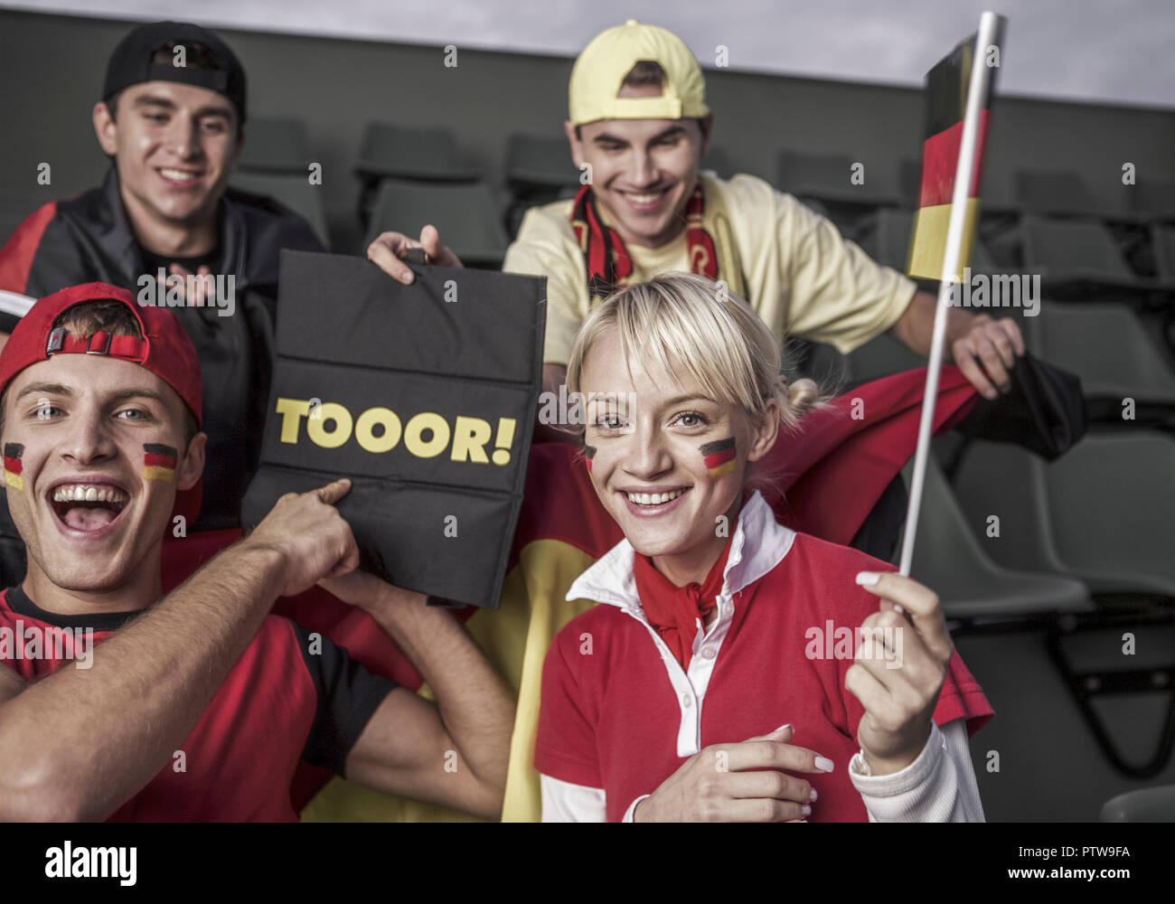 Deutsche Fussballfans (model-released) Stock Photo