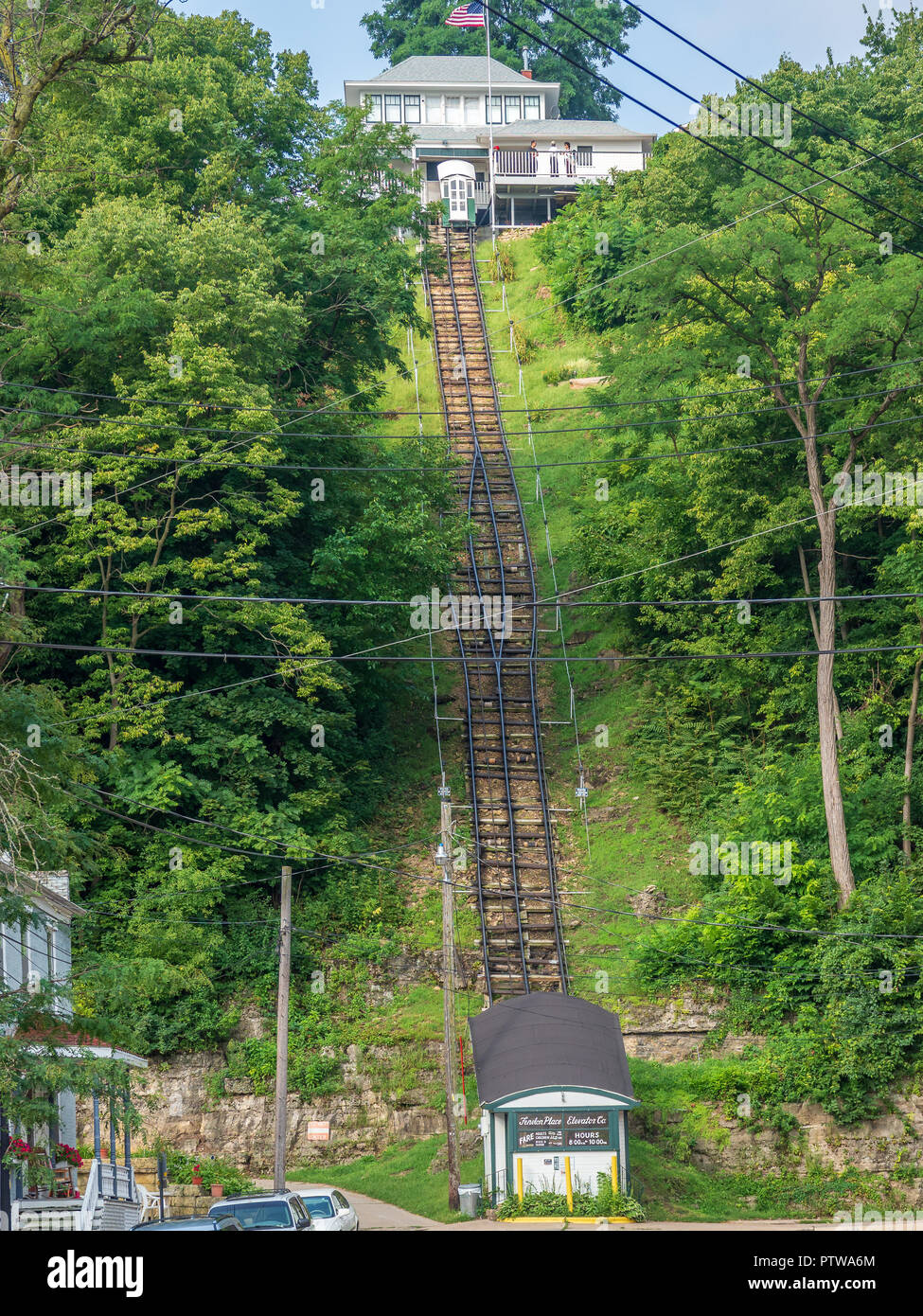 The world's shortest and steepest funicular Stock Photo