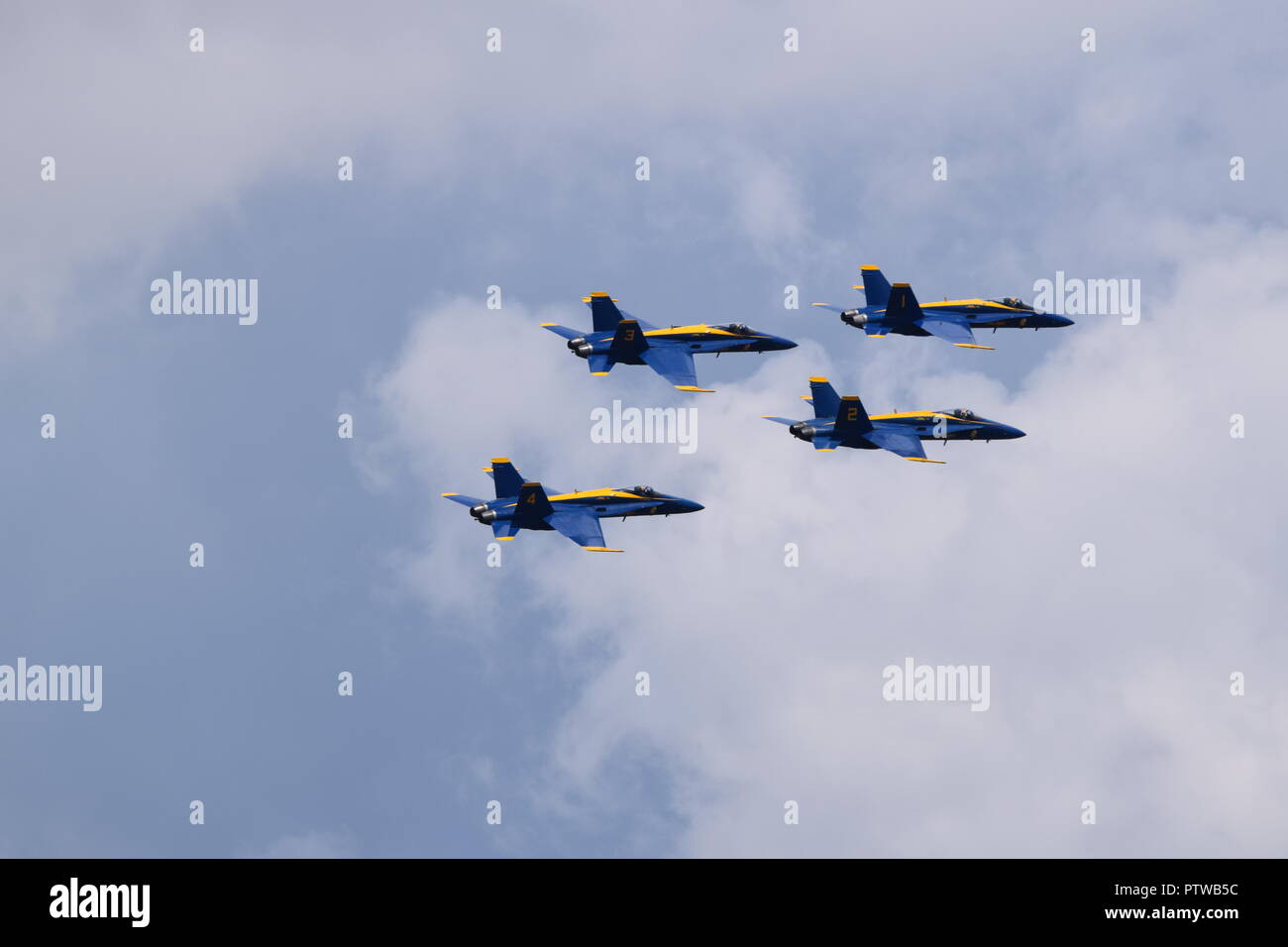 Blue Angels practice display Pensacola, FL Stock Photo