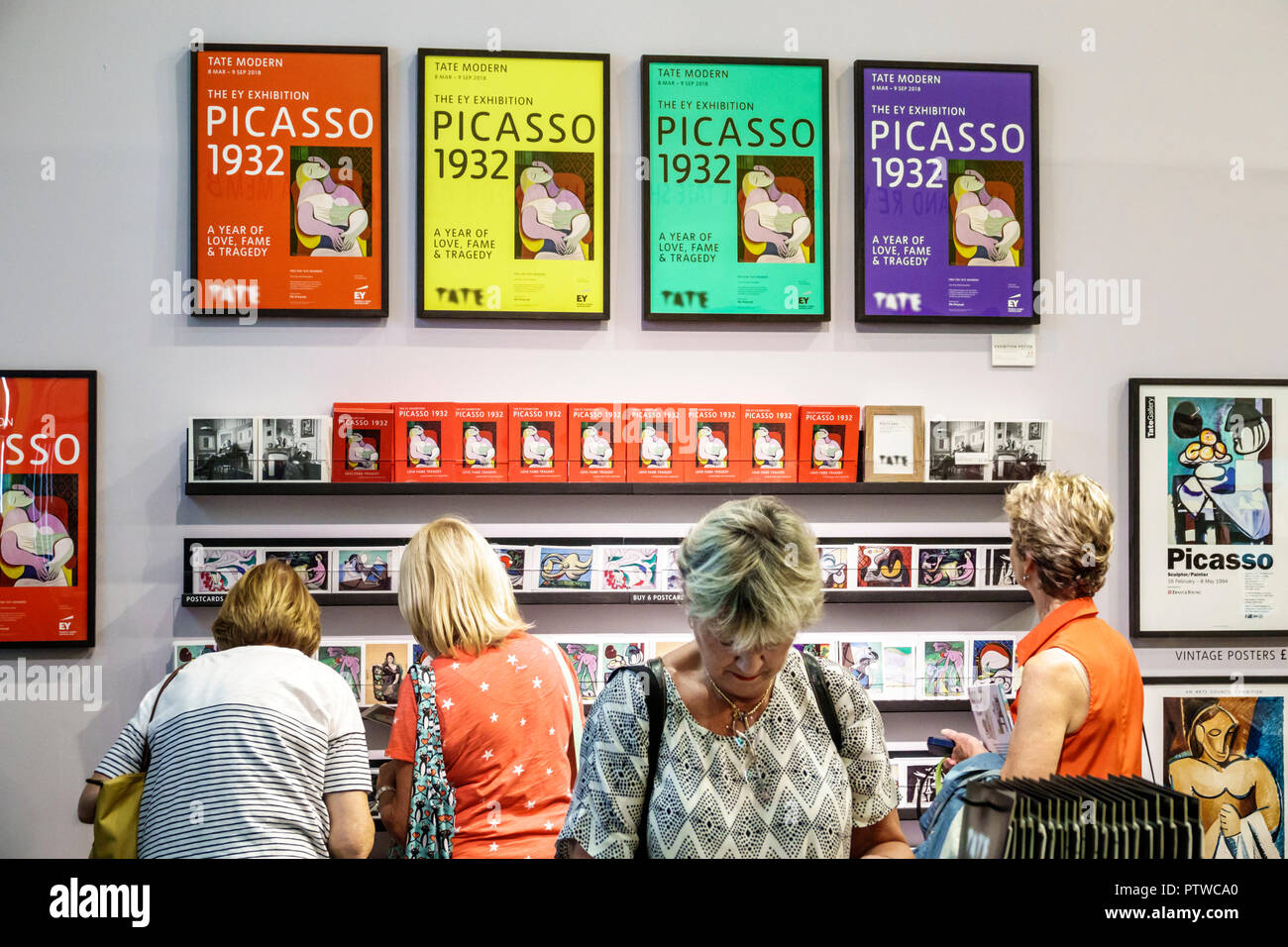 London England,UK,Southwark,Bankside,TateModern,contemporary art museum gallery,interior inside,gift shop,store,shopping shopper shoppers shop shops m Stock Photo