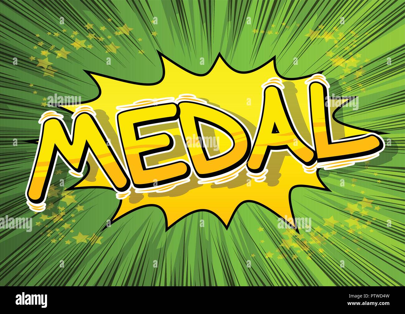 Medal - Vector illustrated comic book style phrase. Stock Vector