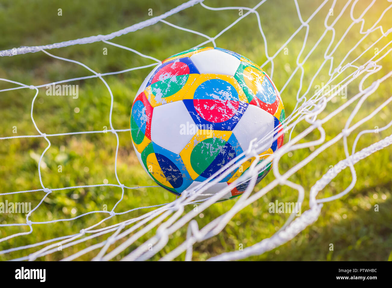 Moscow, Russia, October 7, 2018: Adidas UEFA Nations League, official match  ball Glider on the grass, toned Stock Photo - Alamy