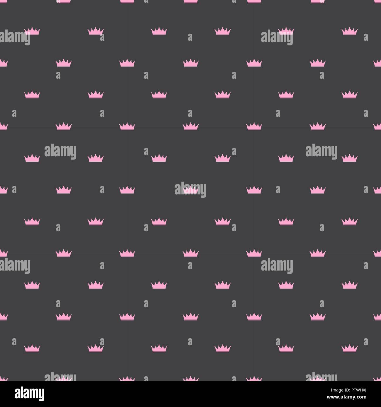 Princess Crown Seamless Pattern Background Vector Illustration Stock ...