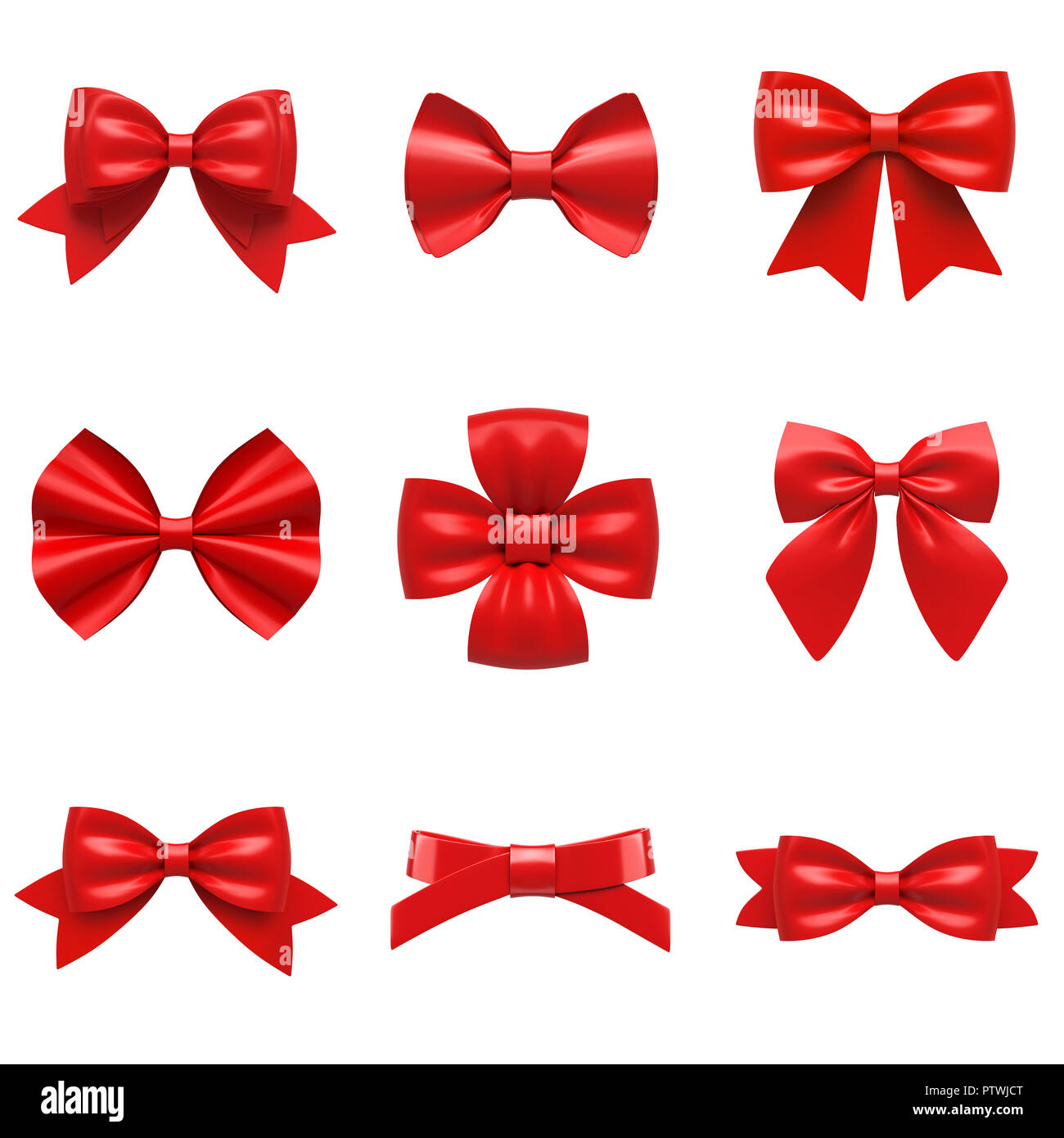 Ribbon gift bow set Stock Photo - Alamy