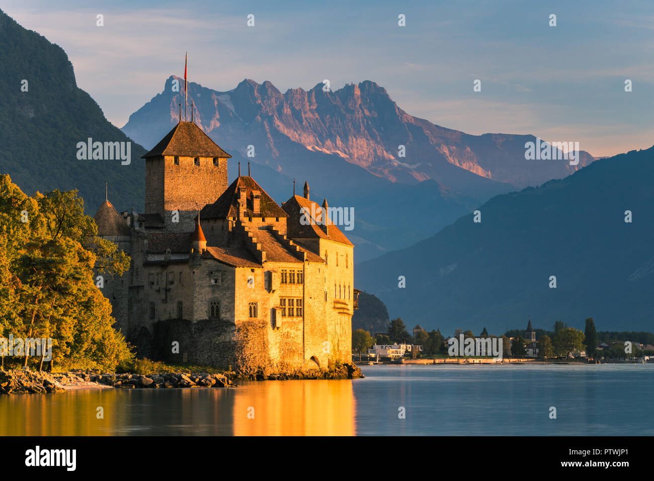 Chillon Castle (French: Château de Chillon) is an island castle located ...