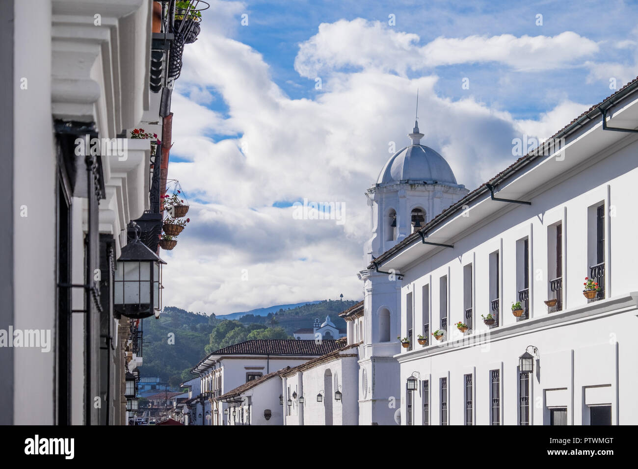 WHITE WALLS OF POPAYAN - COLOMBIA Stock Photo