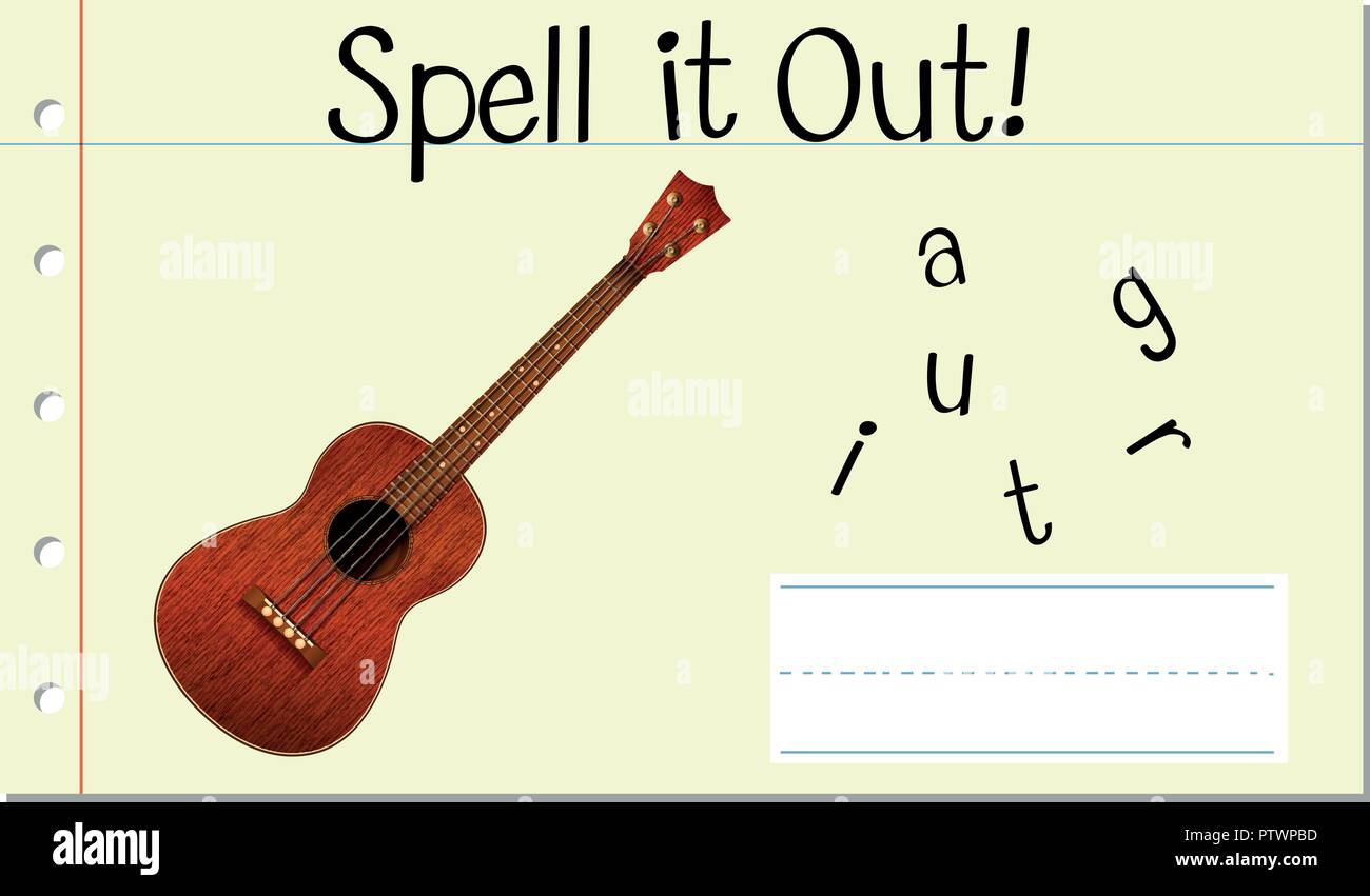 Flashcard letter G is for guitar Stock Vector Image \u0026 Art - Alamy, image size:1300x851
