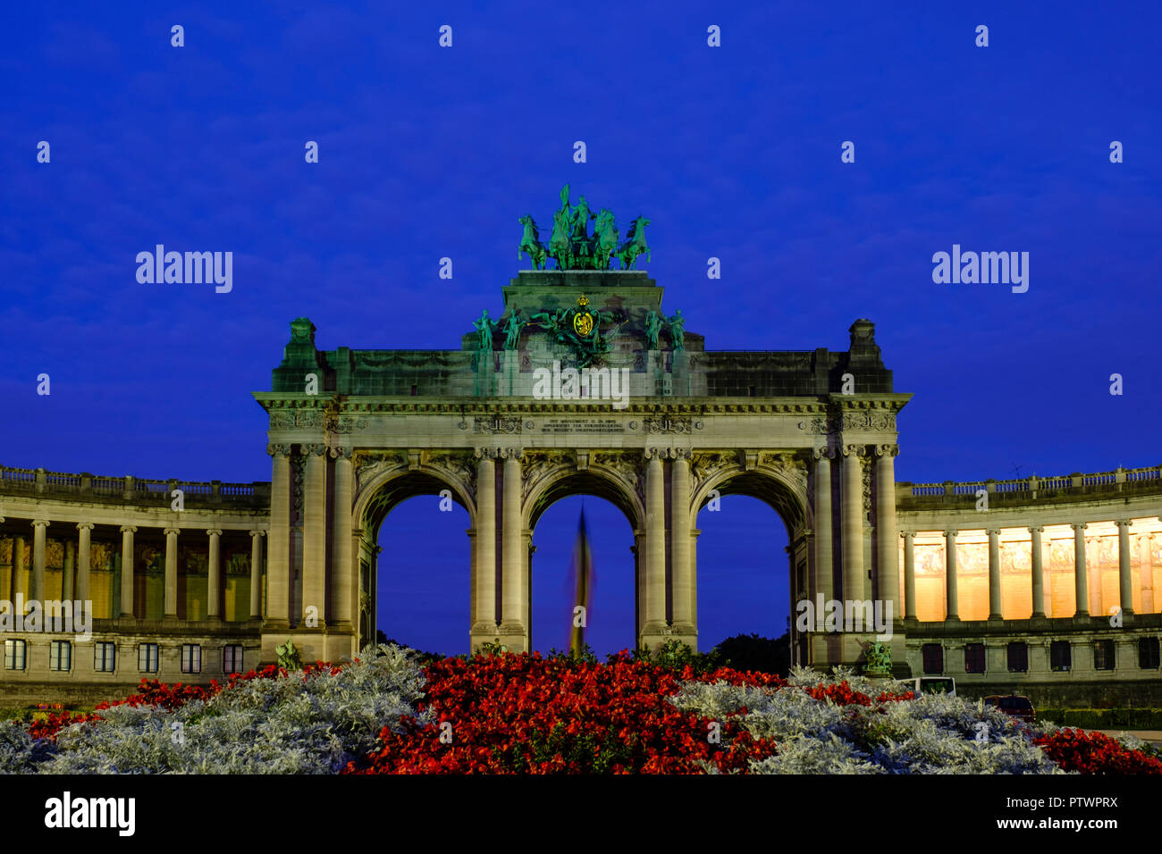 Triumphal Arch, Jubilee Park, Parc du Cinquantenaire, Brussels, Belgium Stock Photo