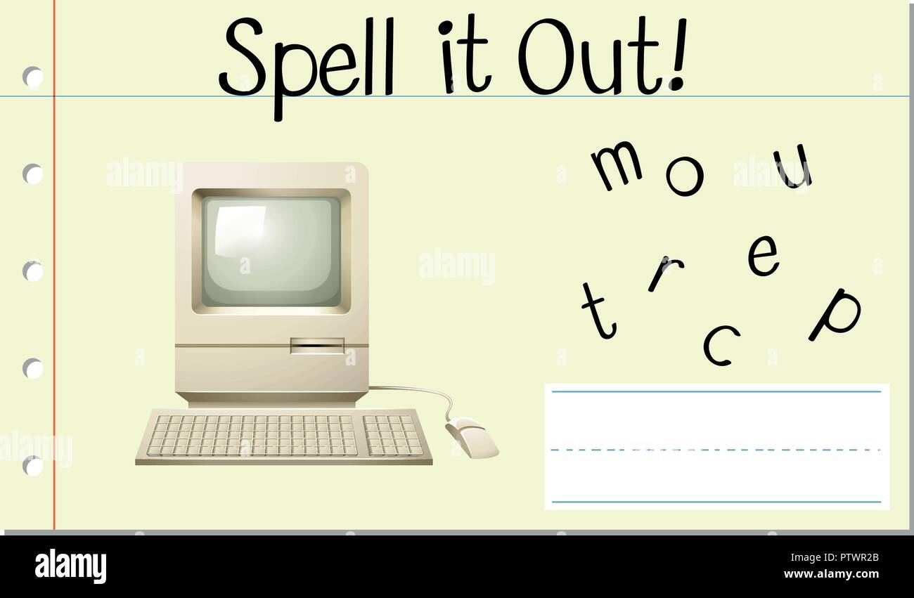 Spell English word computer illustration Stock Vector Image & Art Alamy