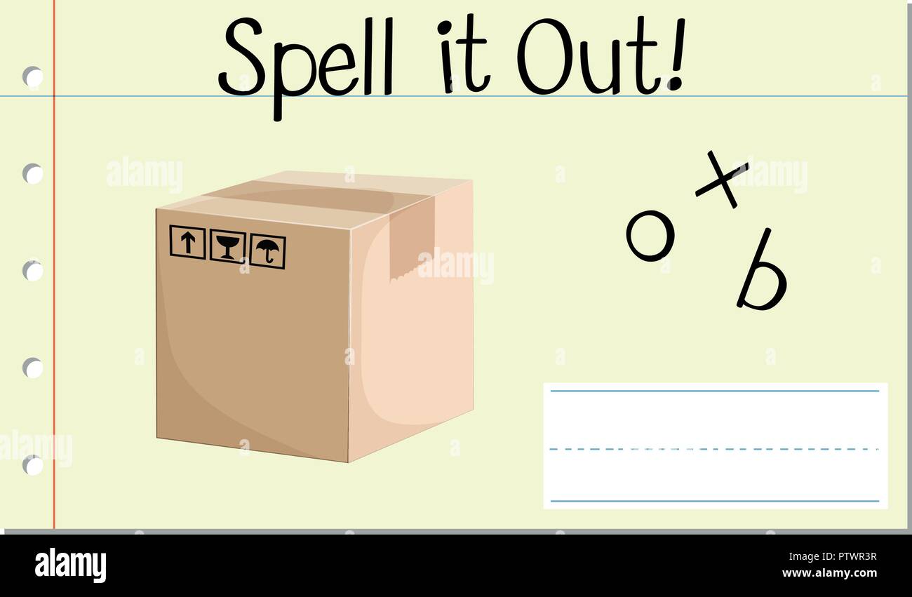 Spell English word box illustration Stock Vector Image & Art Alamy