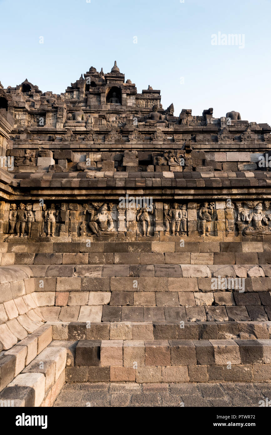 Borobudur, an ancient Buddhist complex in Java, Indonesia Stock Photo ...
