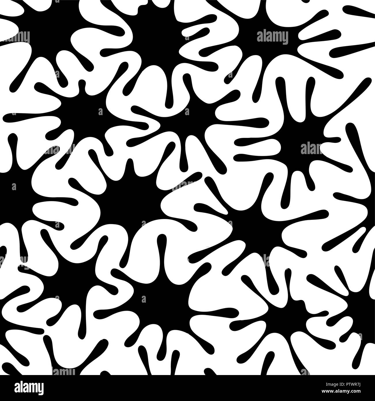 Abstract vector seamless pattern in black and white colors. Trendy