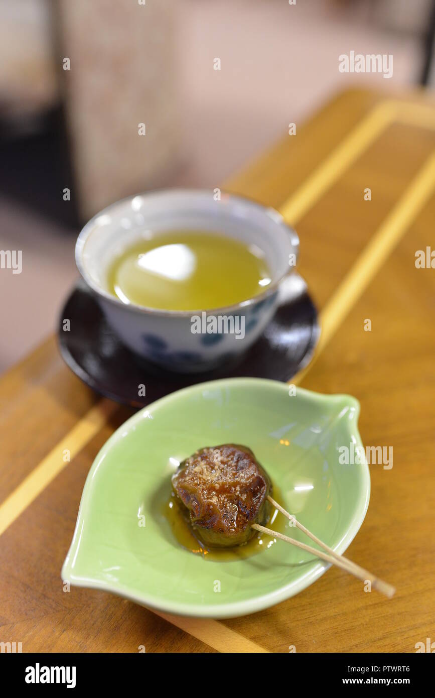 plum and green tea of Wakasa Resort Stock Photo Alamy