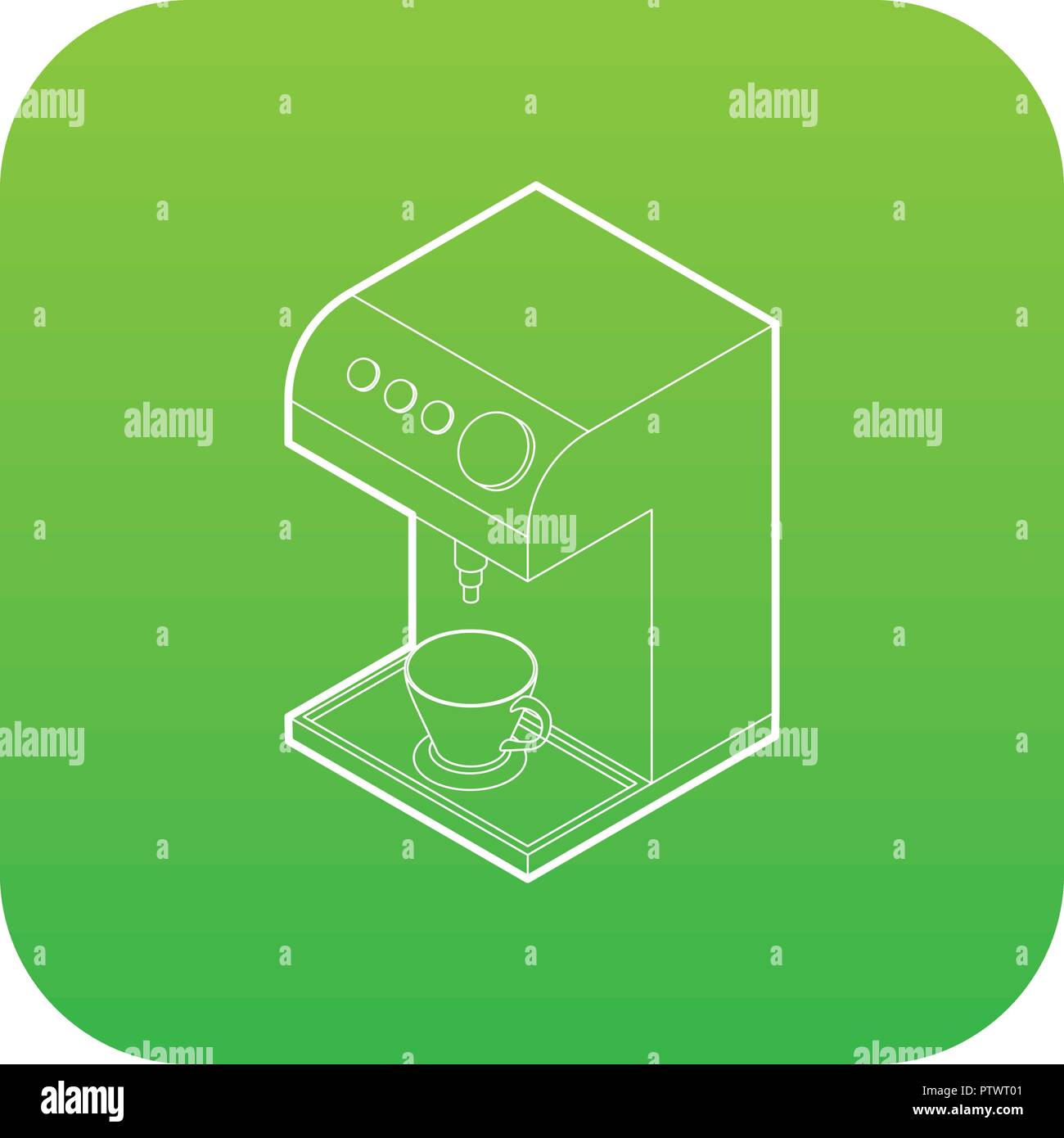 Coffee machine icon green vector Stock Vector