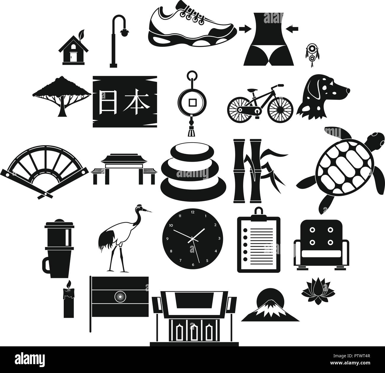 Japan icons set, simple style Stock Vector Image & Art - Alamy