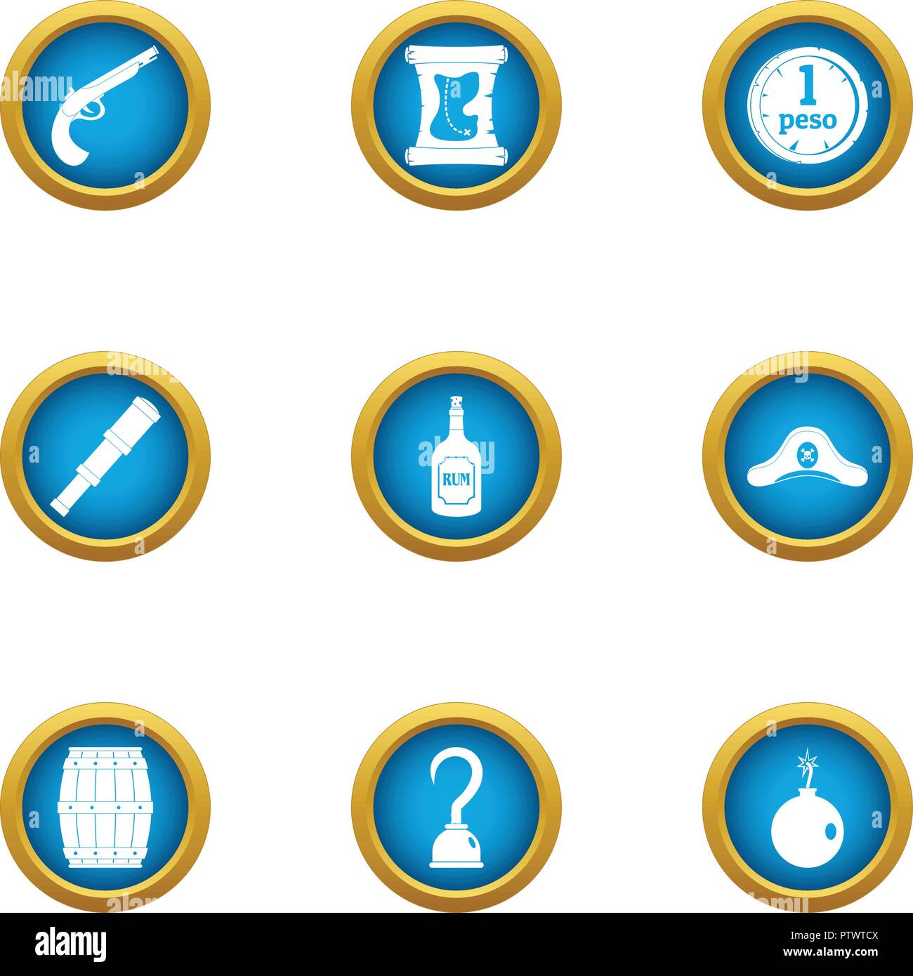 Teller icons set, flat style Stock Vector Image & Art - Alamy