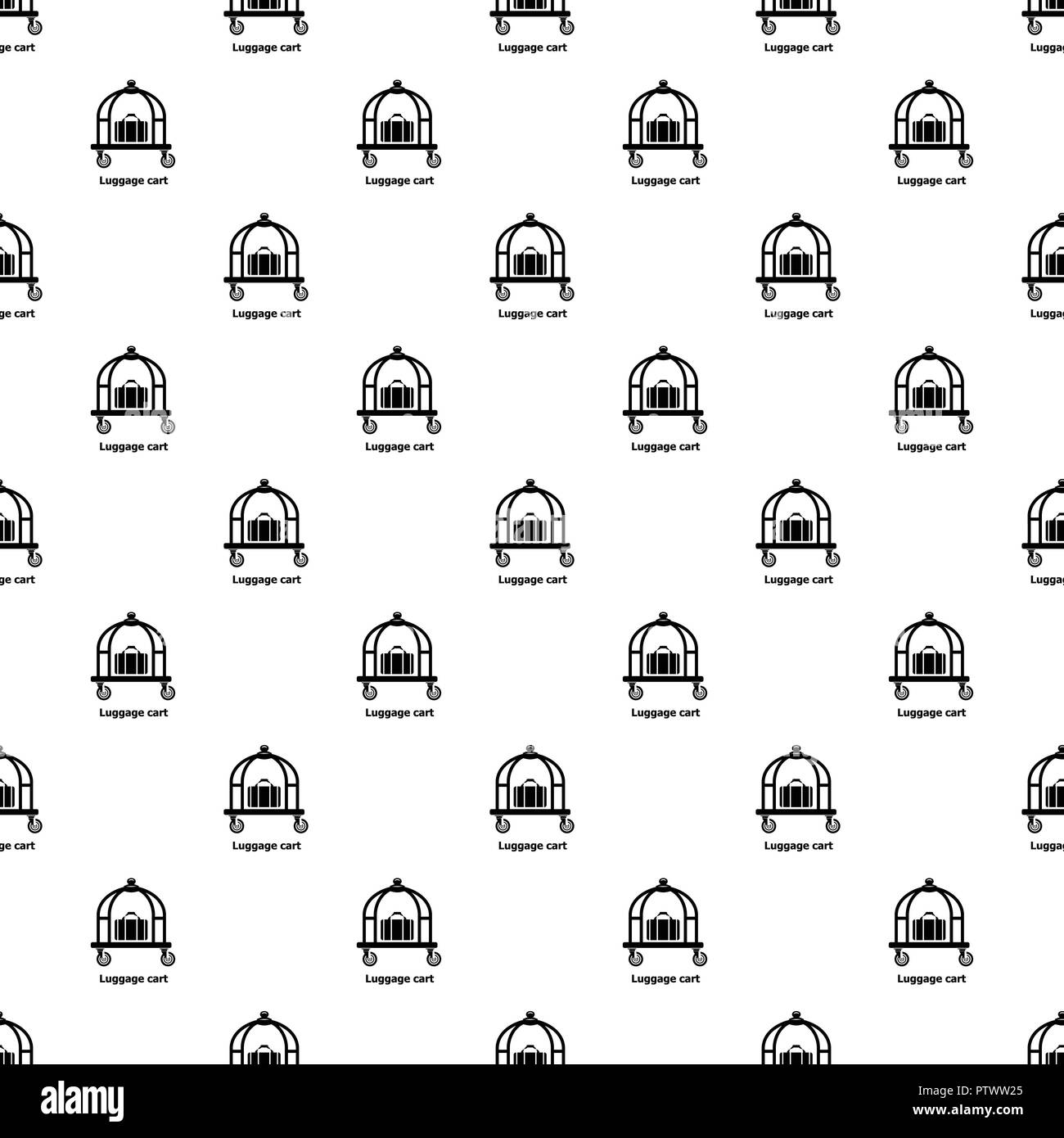 Luggage cart pattern vector seamless Stock Vector