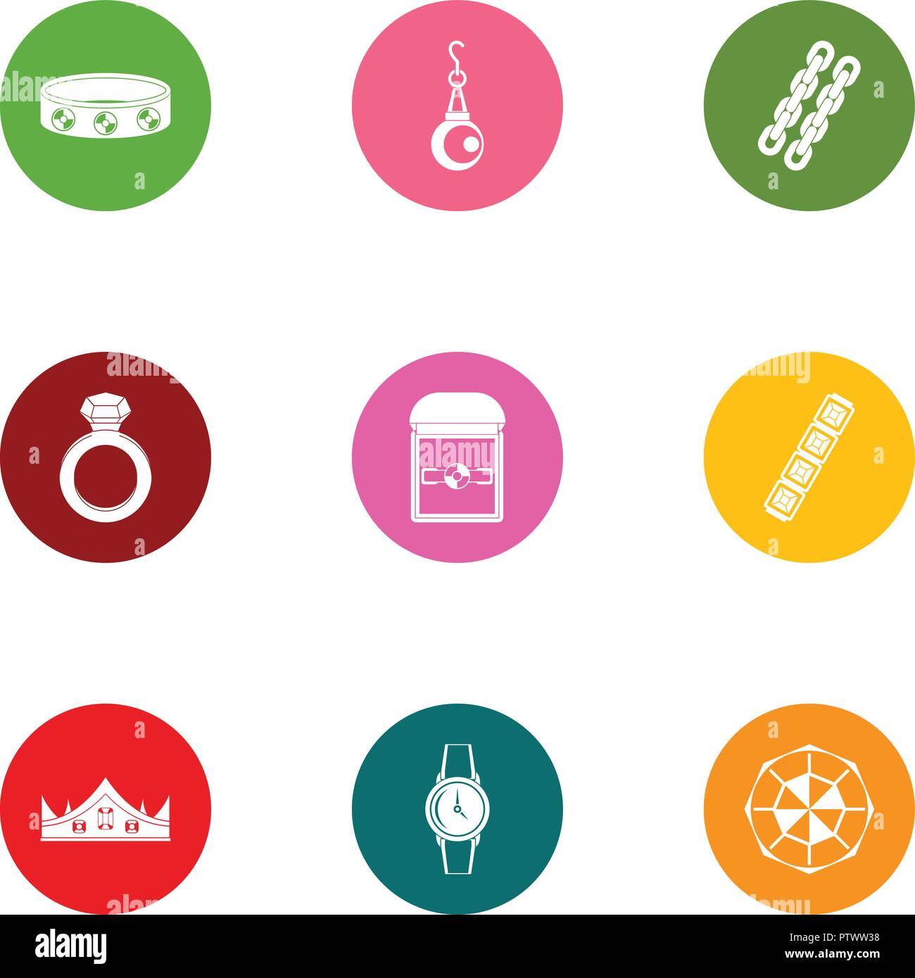 Gewgaw icons set, flat style Stock Vector Image & Art - Alamy