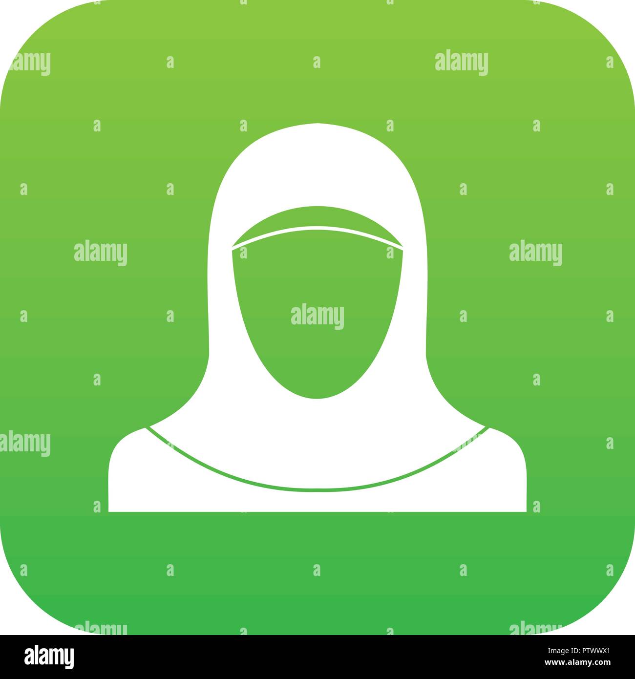 Muslim women wearing hijab icon digital green Stock Vector Image & Art ...