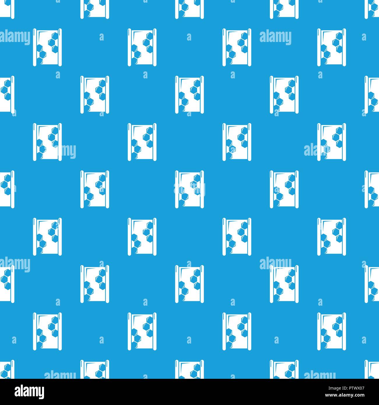 Honeycomb wood pattern vector seamless blue Stock Vector