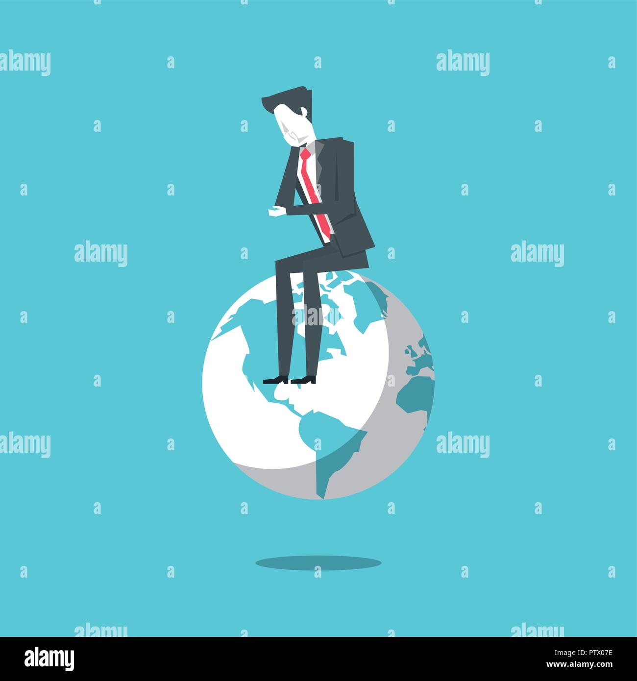 businessman leading the way to world success vector illustration ...