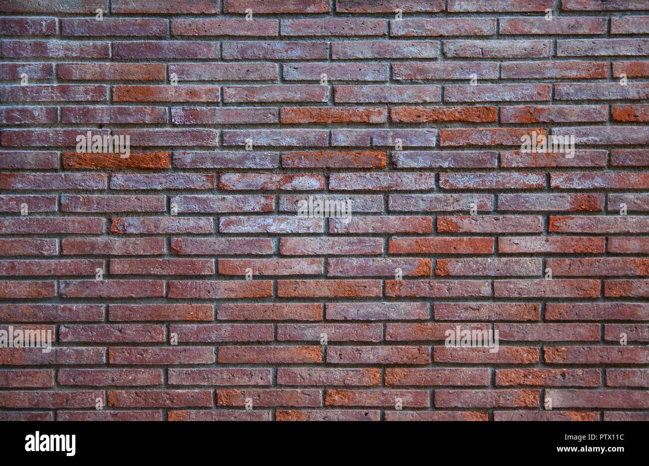 Empty red brick wall texture background Stock Photo