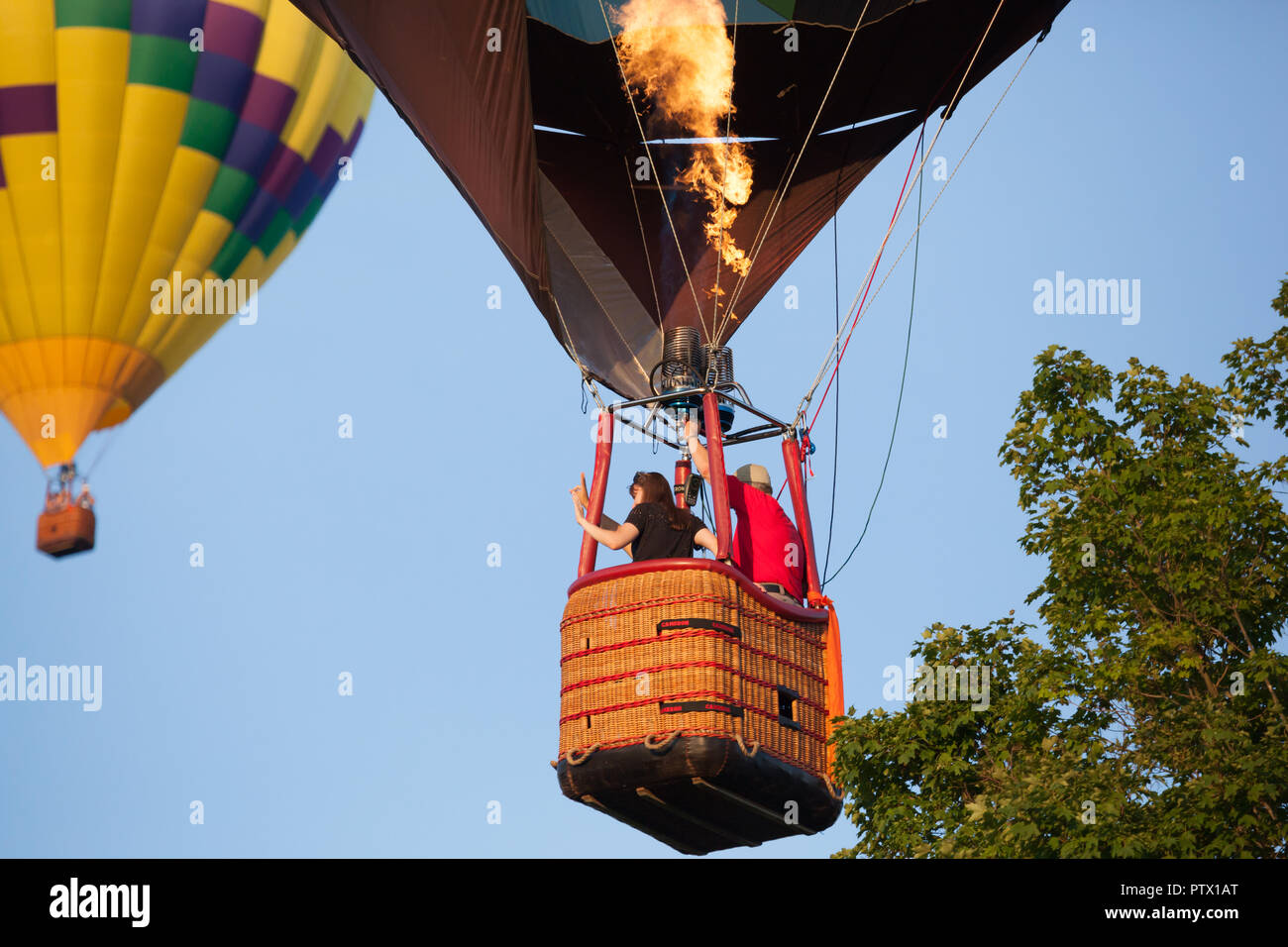 BRANCHBURG, NEW JERSEY July 28, 2018 A hot air balloon gets ready to