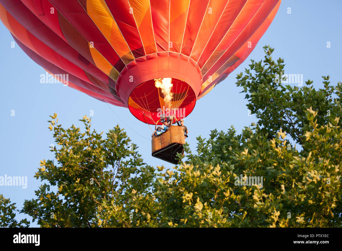 BRANCHBURG, NEW JERSEY July 28, 2018 A hot air balloon gets ready to