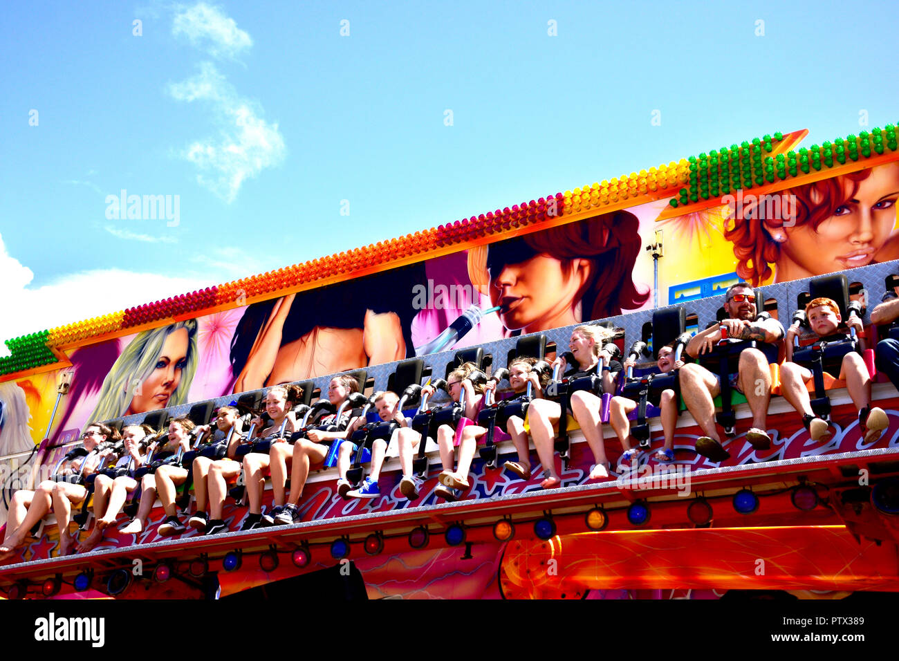 FUN ON SHOW RIDES Stock Photo Alamy